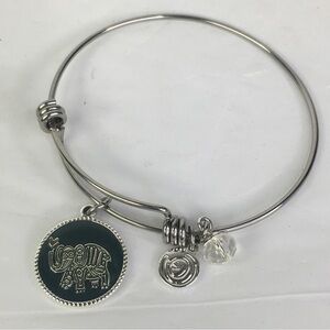 Love This Life bangle bracelet Elephant Lucky silver tone crystal